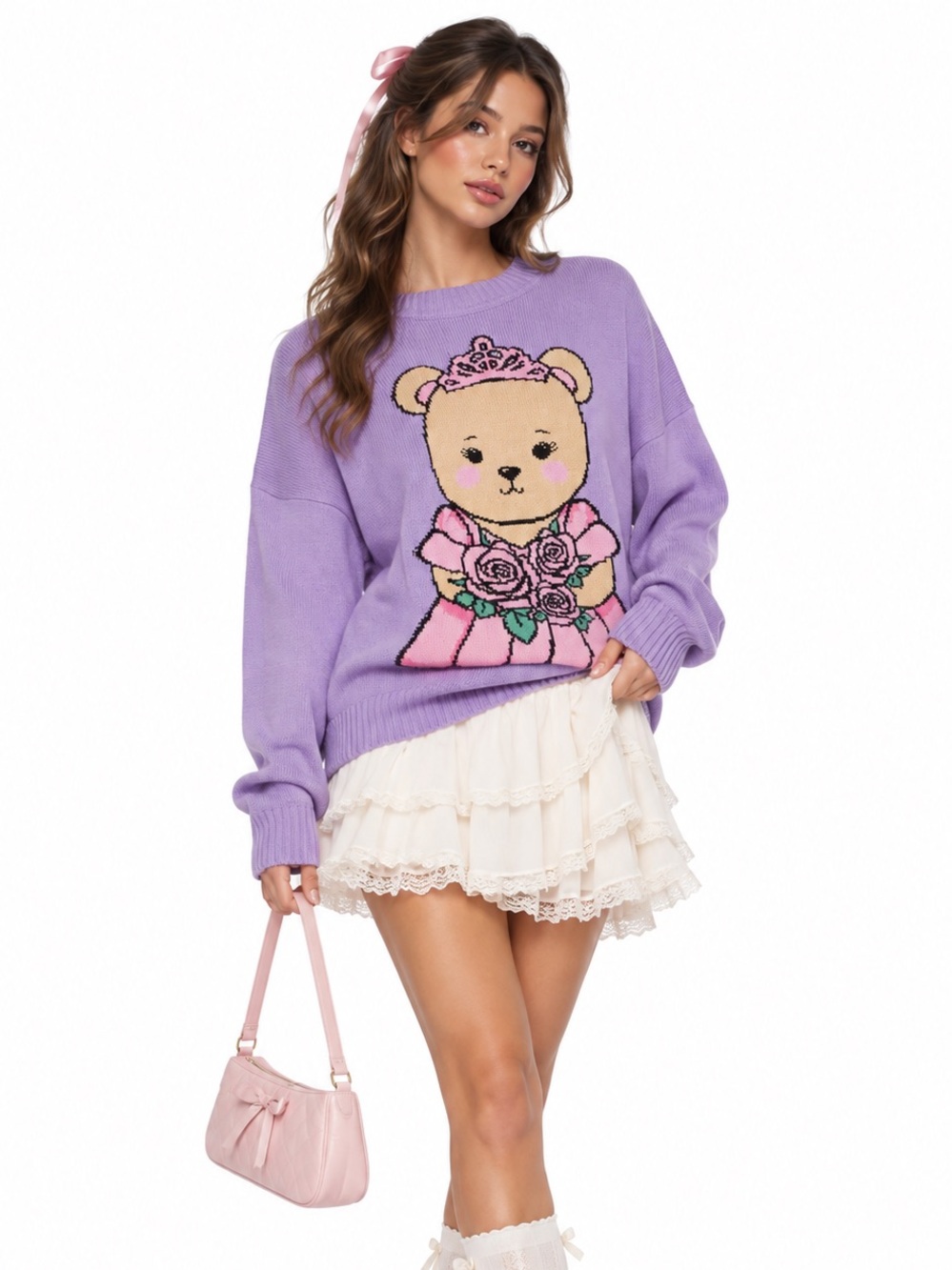 Dolls Kill Sugar Thrillz Storybook Sweetness Teddy Bear Sweater